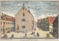 Johann Friedrich Schmidt, Kapellenplatz und Synagoge als Marienkapelle von Westen, 1762 Johann Friedrich Schmidt, Kapellenplatz und Synagoge als Marienkapelle von Westen, 1762