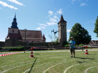 Vermessung eines Denkmals mithilfe einer Drohne